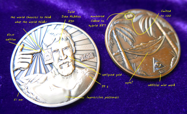 THE FIRST-EVER HYBRID-NFT GOLD COIN - featuring John McAfee!